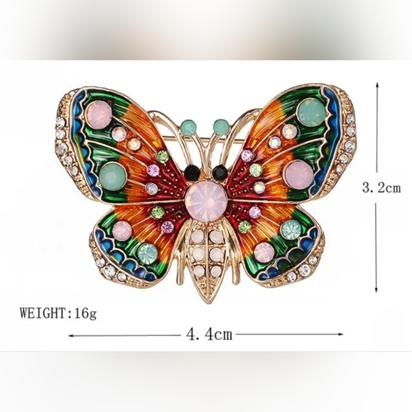 Crystal Butterfly Brooch - Picture 6 of 11